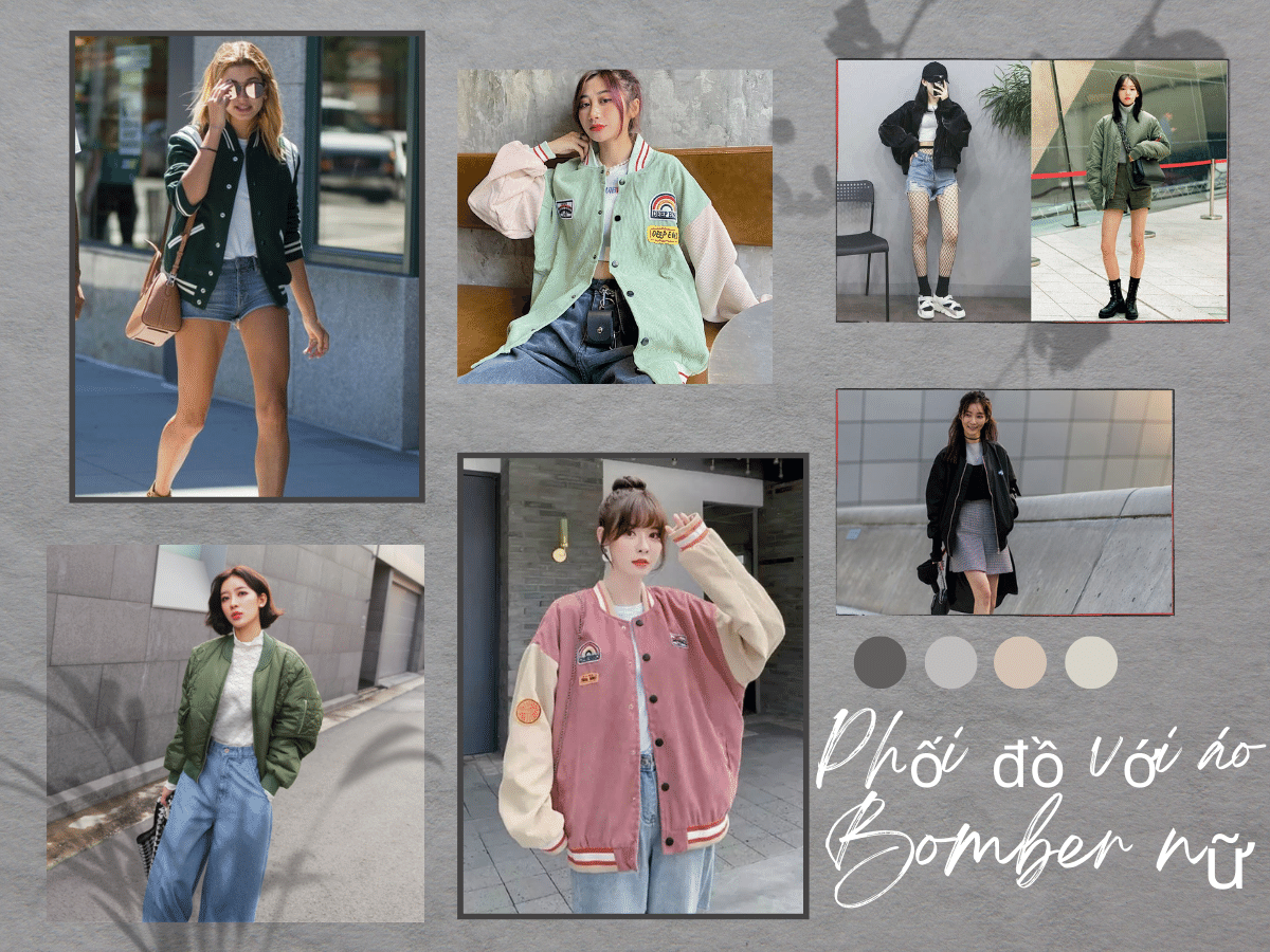 Phối đồ với áo bomber nữ cực kỳ cá tính, thời trang
