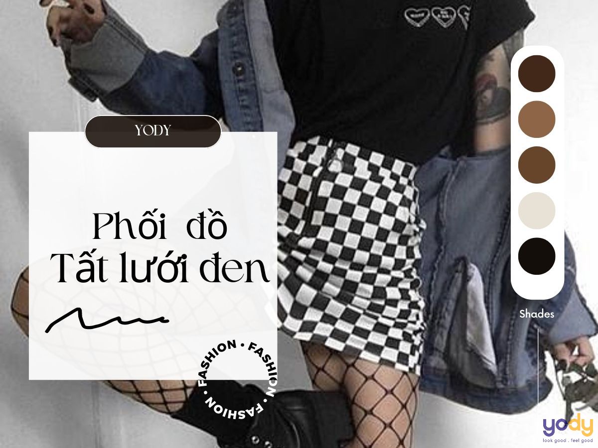 Phối đồ với tất lưới đem lại cá tính cho giới trẻ