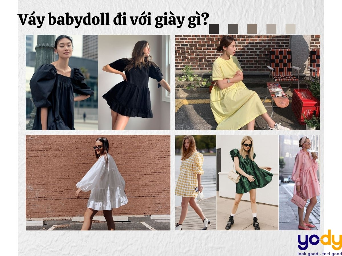 Váy babydoll đi với giày gì? 4 cách phối đồ siêu XINH