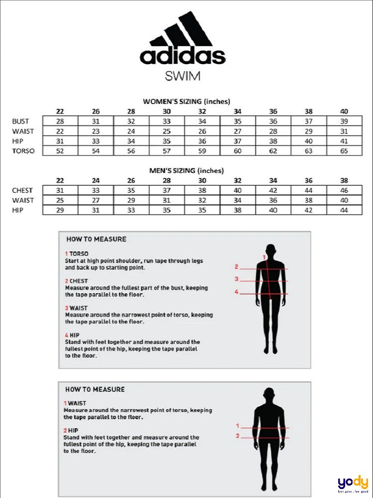 Bảng size thương hiệu Adidas