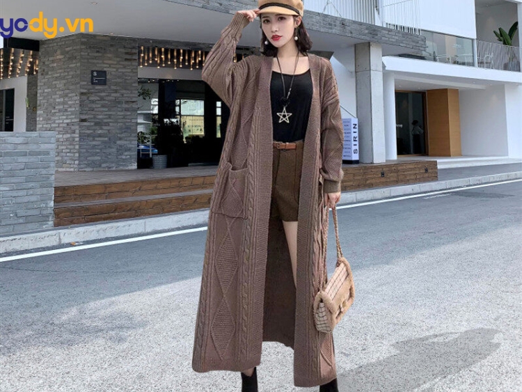 Áo khoác Cardigan nữ Hàn Quốc dáng dài