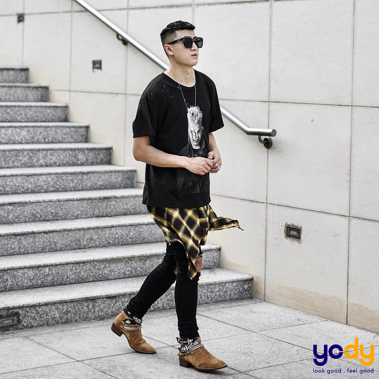 Áo flannel buộc hông độc đáo