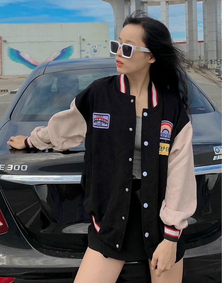 Mẫu áo khoác bomber nữ rộng đẹp
