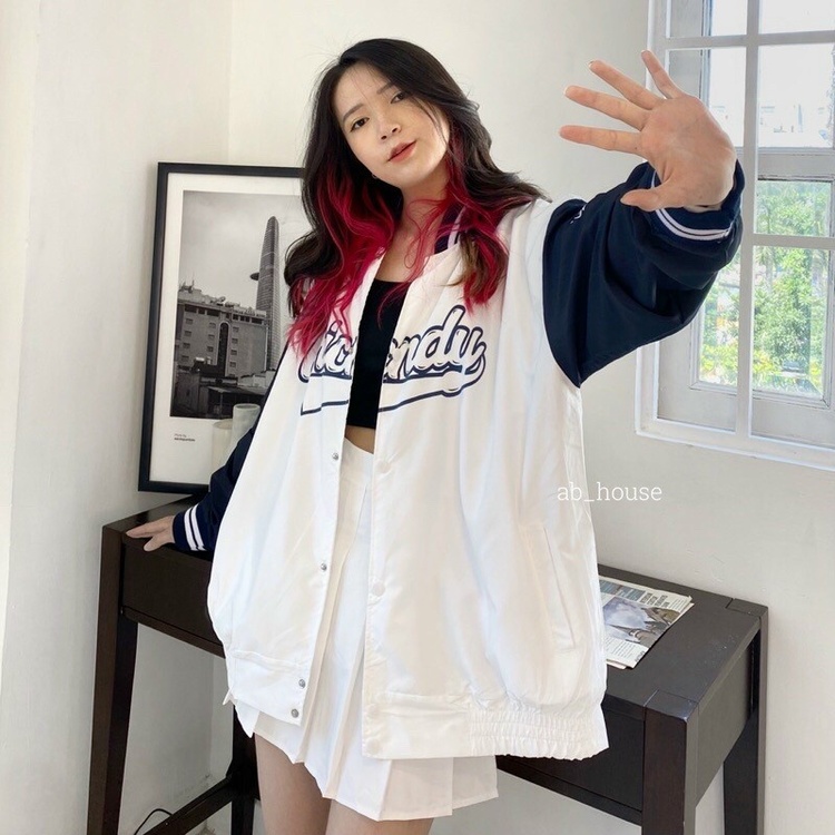 Mẫu áo khoác bomber nữ rộng đẹp