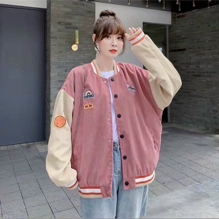 Mẫu áo khoác bomber nữ rộng đẹp