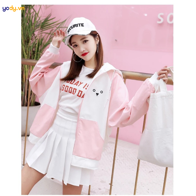 mẫu áo khoác gió nữ Hàn Quốc