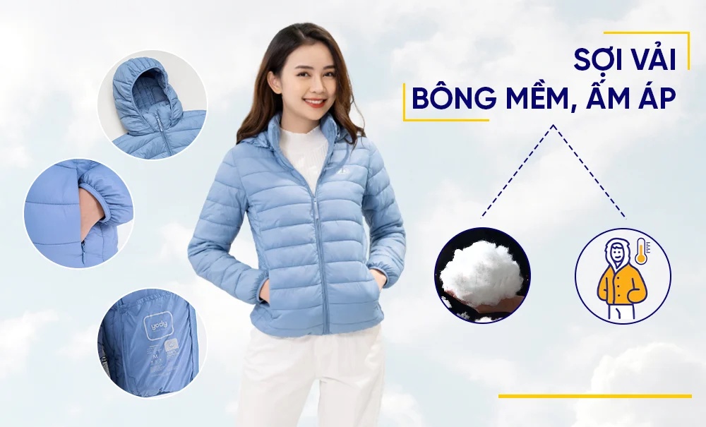 Áo Khoác Phao Nữ Siêu Nhẹ Siêu Ấm