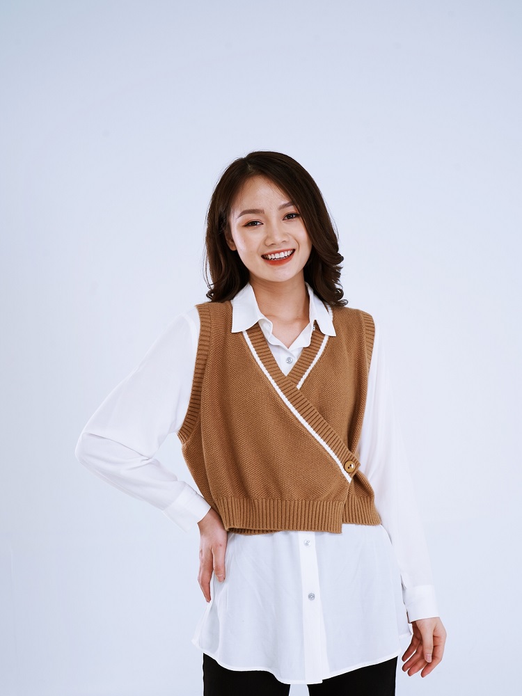 áo len phối sơ mi