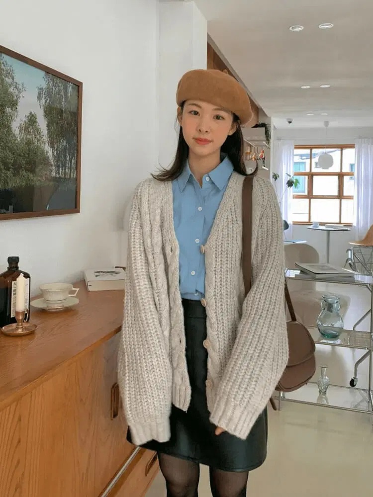 áo len phối sơ mi
