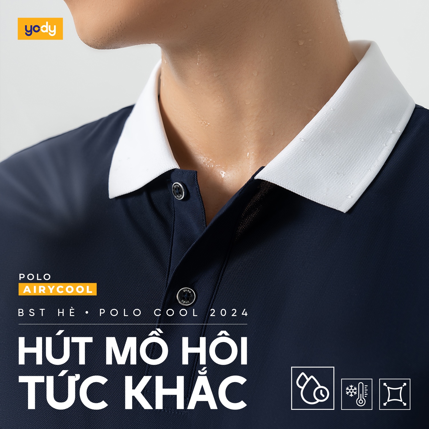 Áo Polo Thể Thao Nam Airycool Điều Hoà Phối Lé Nổi Bật