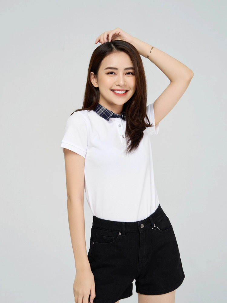 áo polo đen trắng