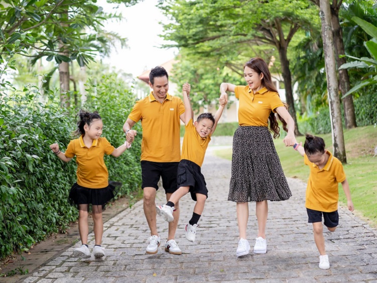 áo gia đình yody áo polo gia đình