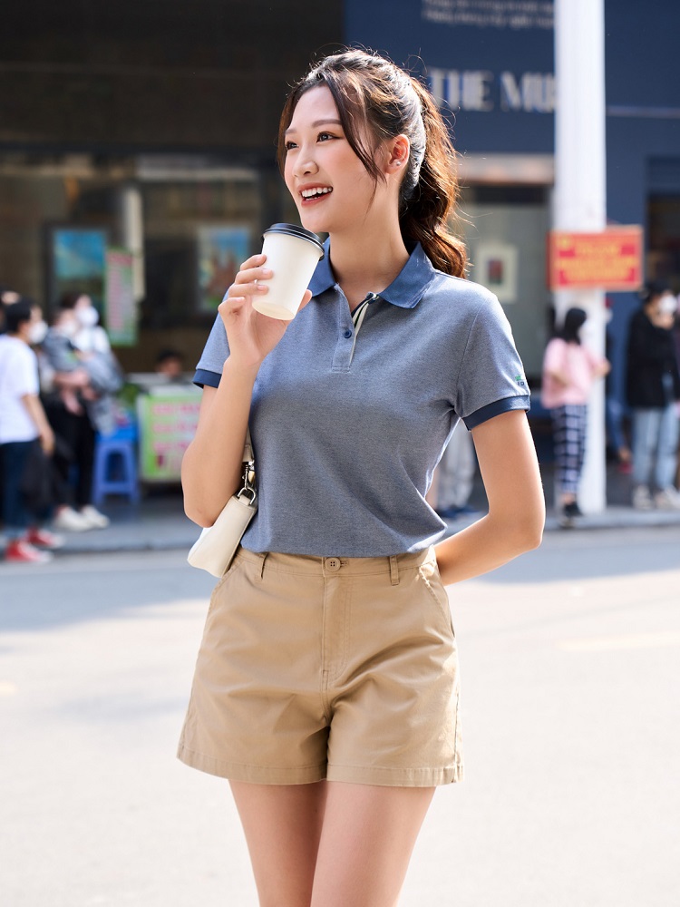 Áo polo phối quần short