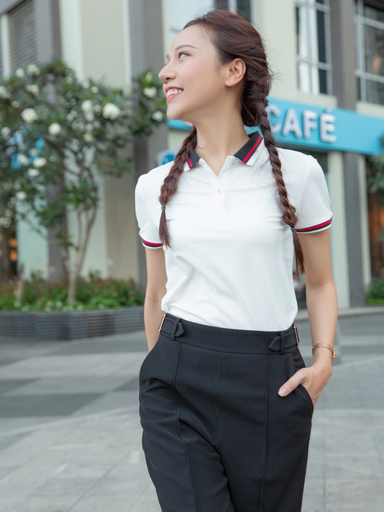 Áo polo nữ kết hợp quần âu