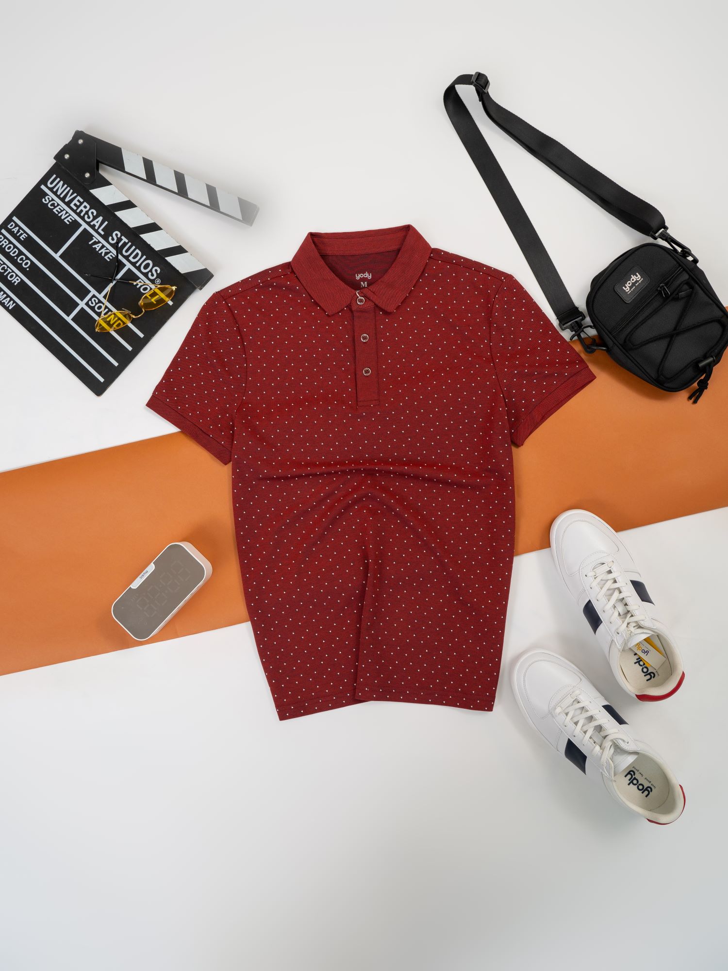 Áo Polo Nam Mắt Chim In Tràn Tam Giác