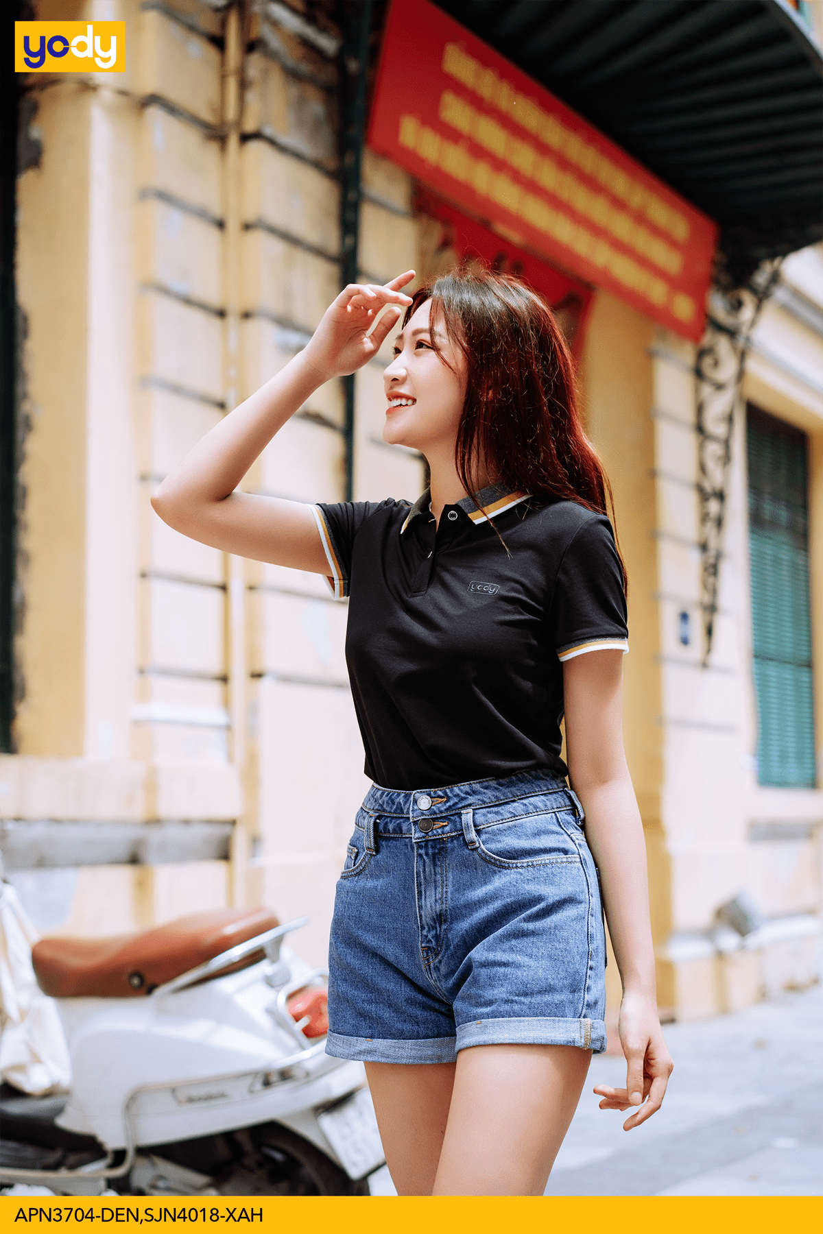 Áo polo nữ mặc với quần gì Sự kết hợp giữa áo polo và quần short là phong cách thời trang gây mê