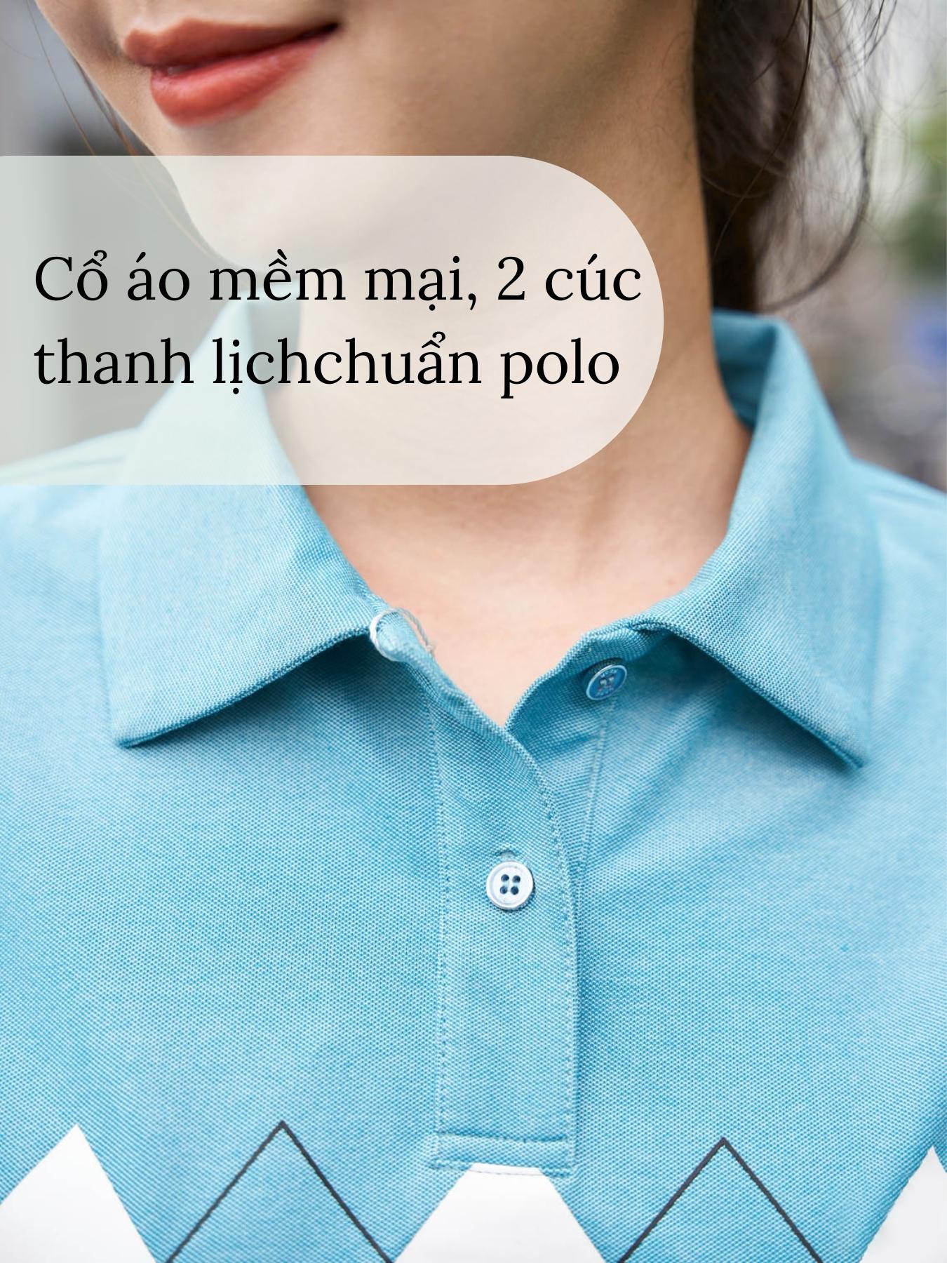 Áo Polo Nữ Croptop Pique Mắt Chim In Hình