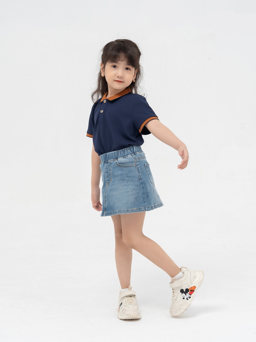 Áo Polo Trẻ Em Cafe Ngắn Tay Phối Bo Kháng Khuẩn Khử Mùi