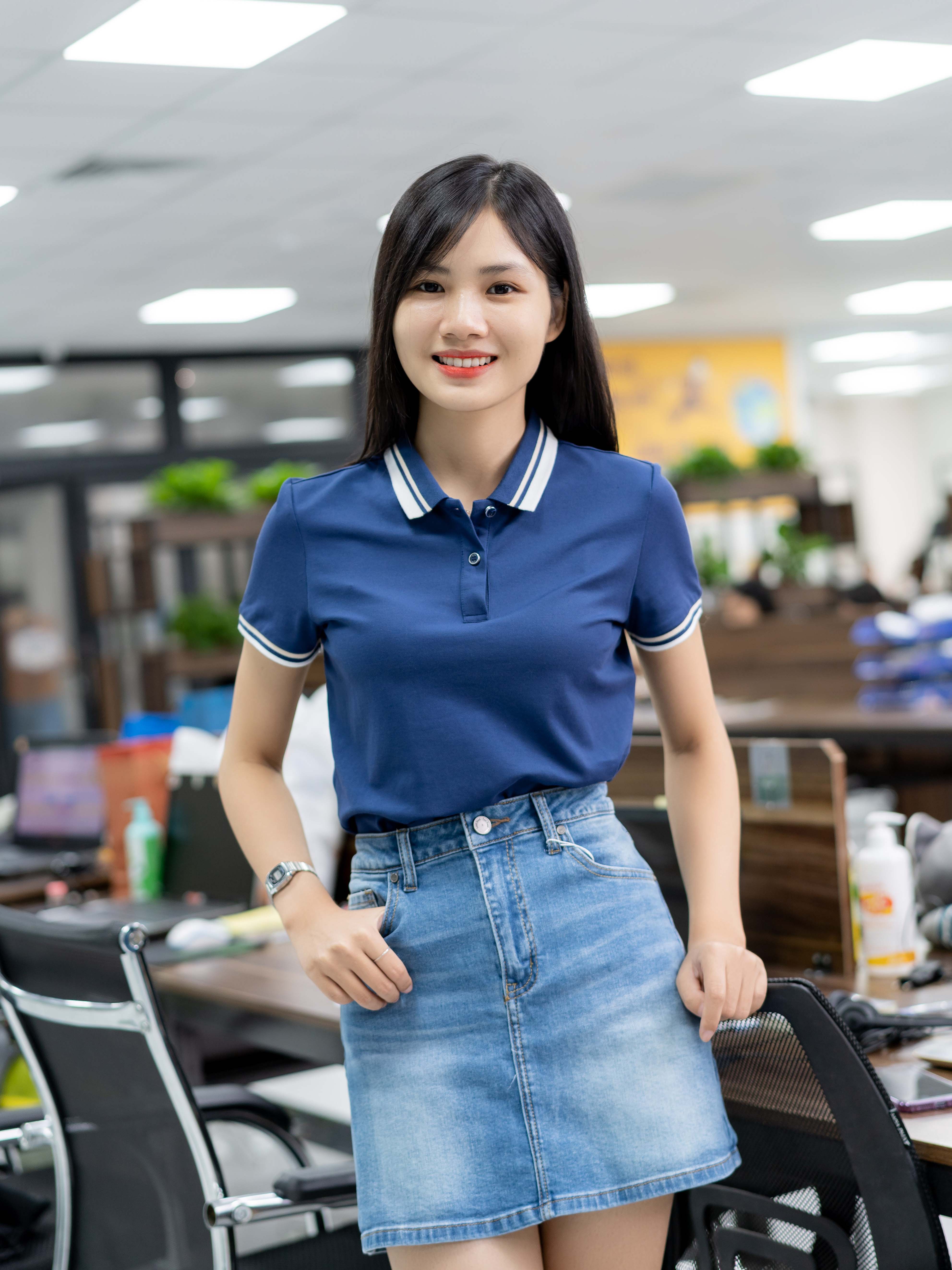 Áo polo mắt chim phối bo kẻ nẹp
