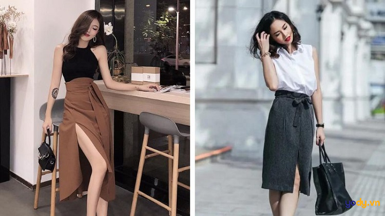 Áo sát nách phối cùng chân váy ôm