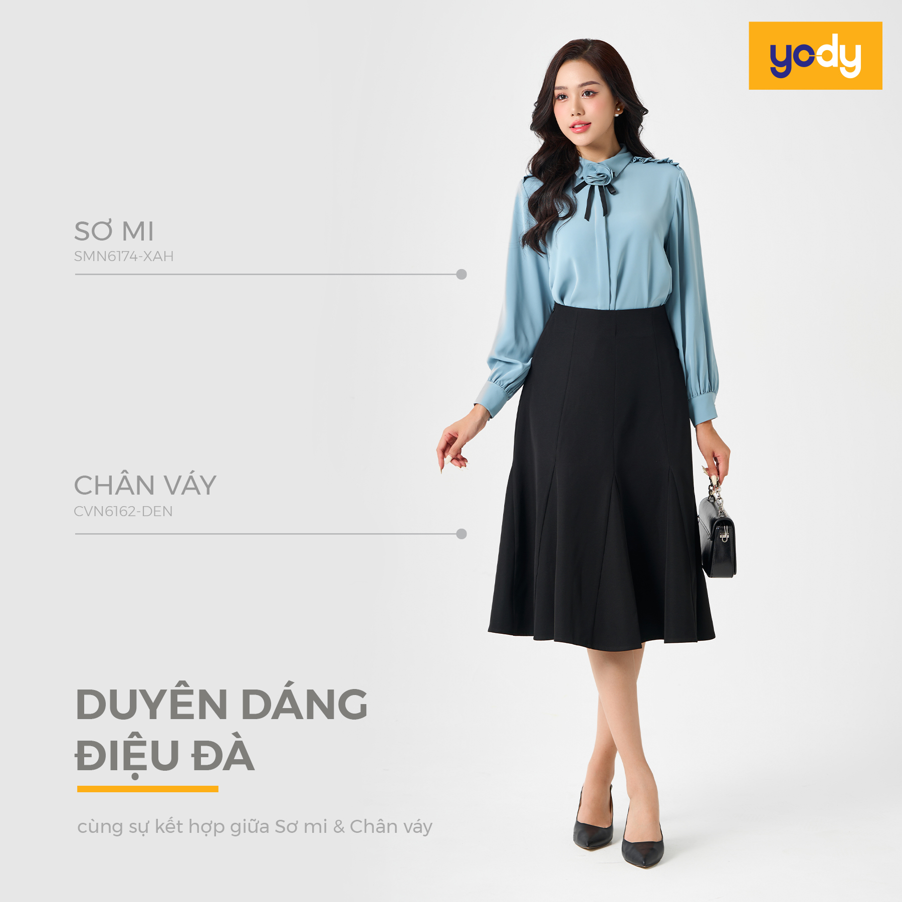 Áo Sơ Mi Nữ Dài Tay Cổ Hoa Nơ