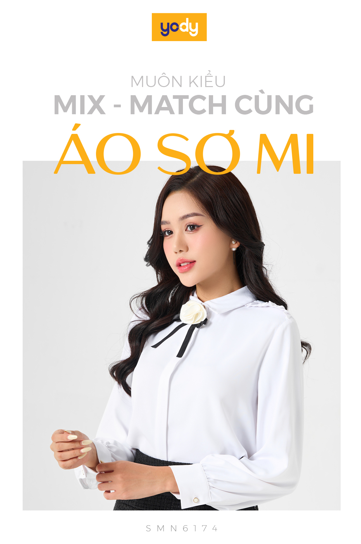 Áo Sơ Mi Nữ Dài Tay Cổ Hoa Nơ