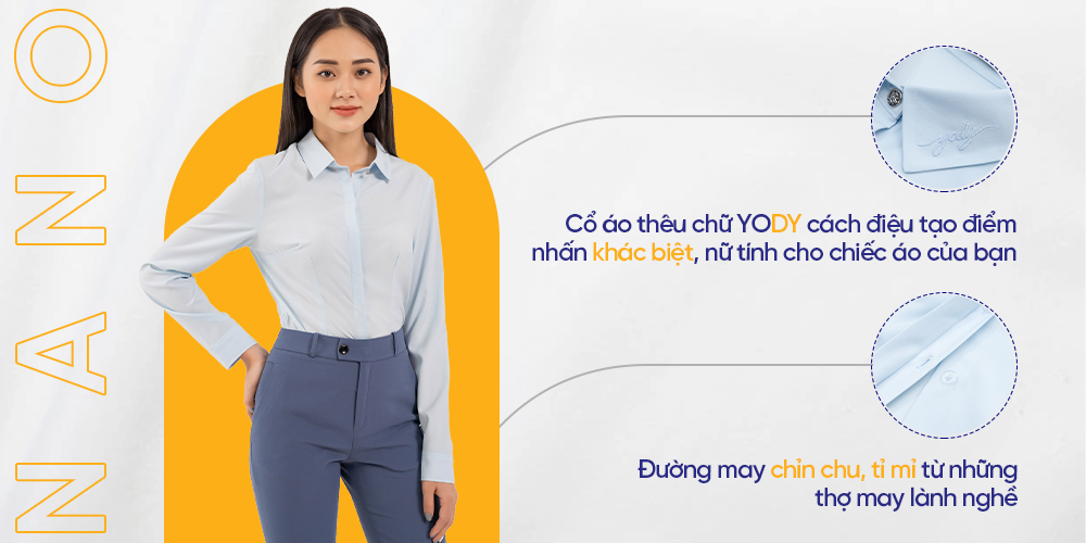 Áo Sơ Mi Nữ Cổ Đức Nano Kháng Khuẩn Khử Mùi