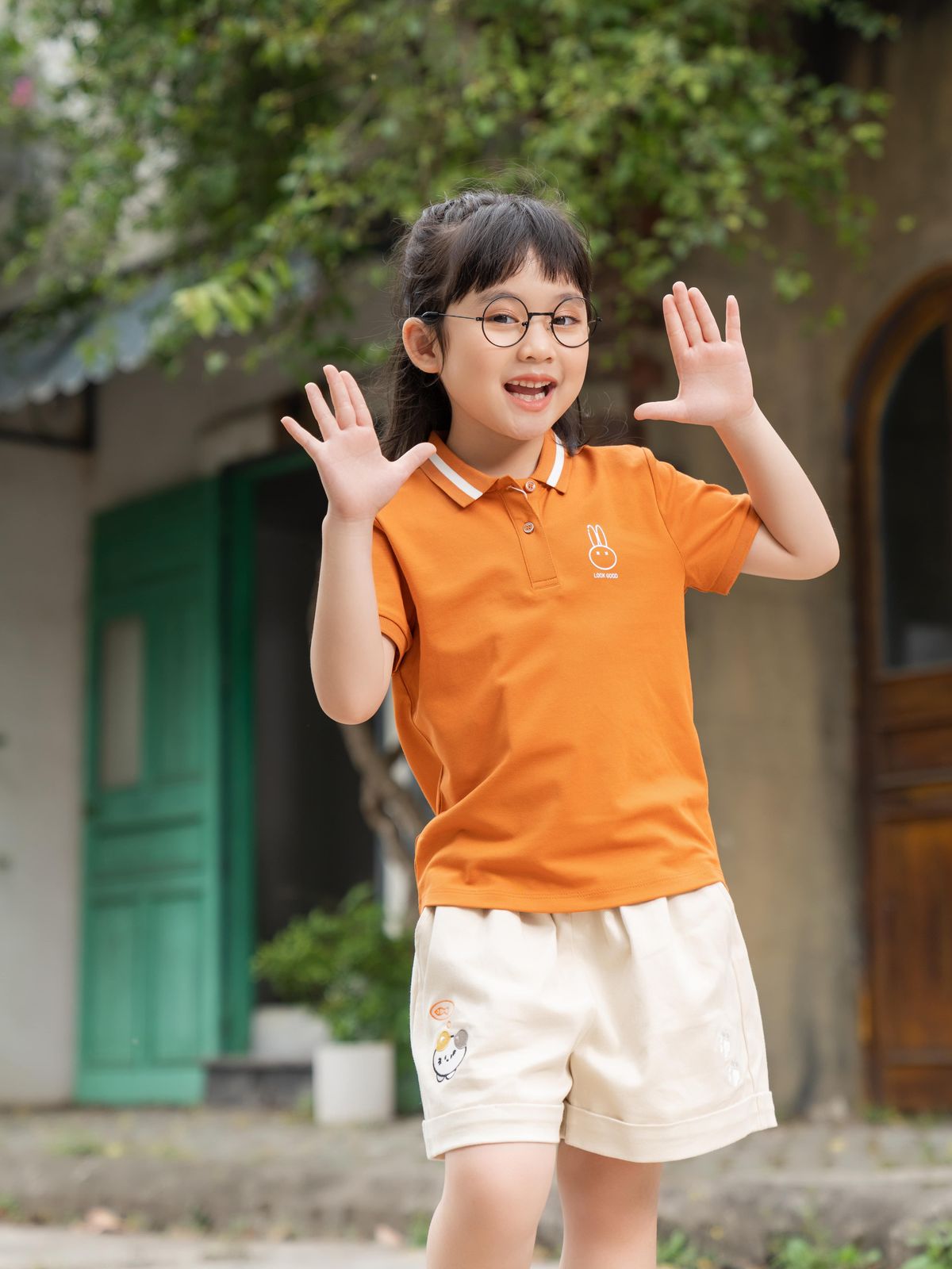 Áo pique mắt chim phối bo