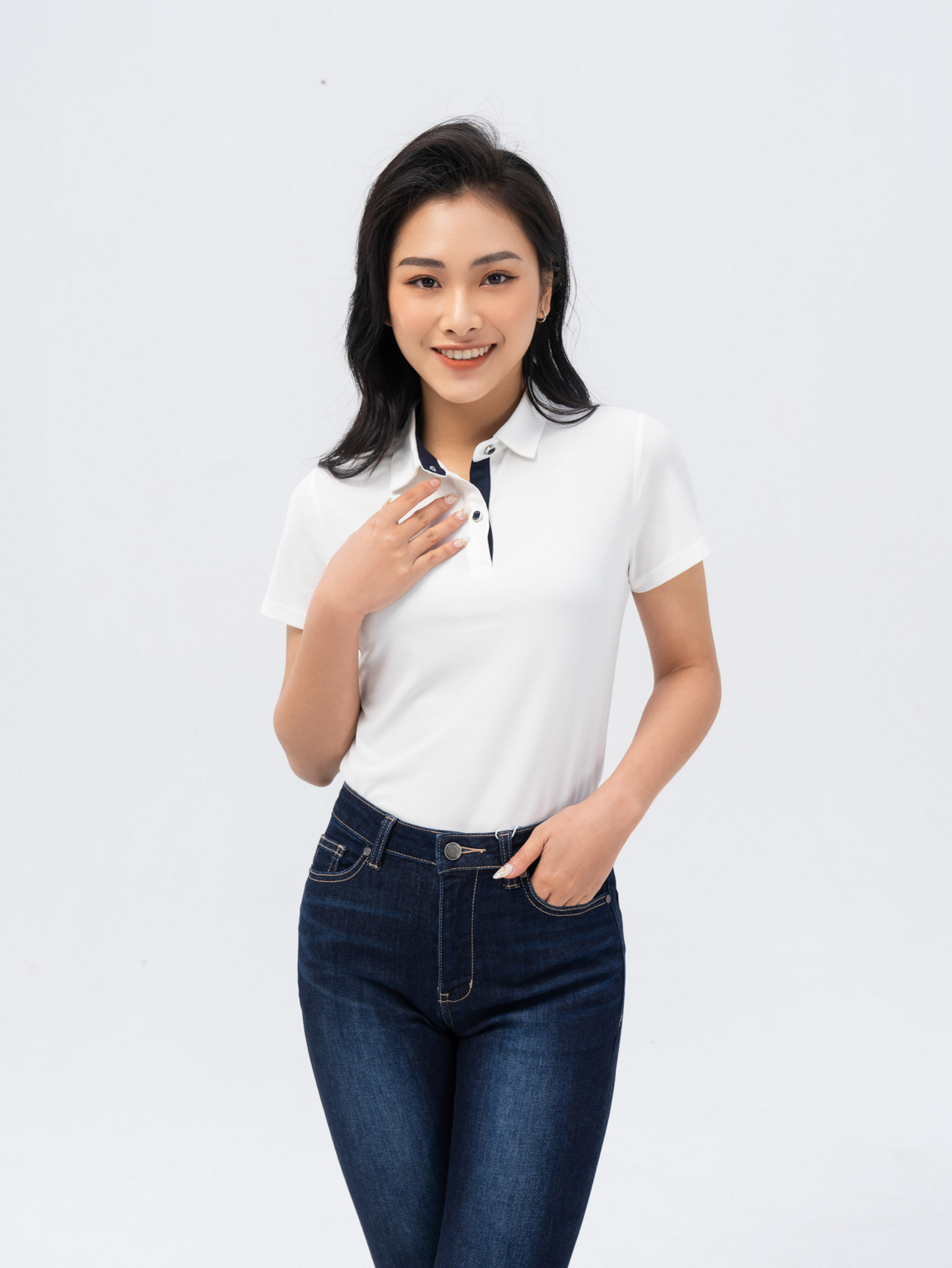 Áo Polo Nữ Vải Vỏ Hàu Cổ Đức