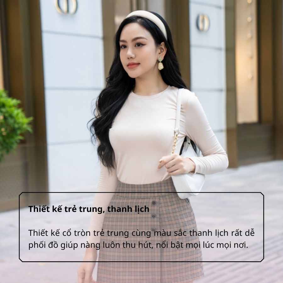 Áo Giữ Nhiệt Nữ Cổ Tròn