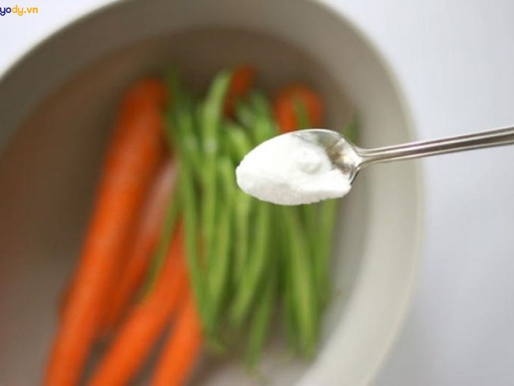 Baking soda làm xanh rau 