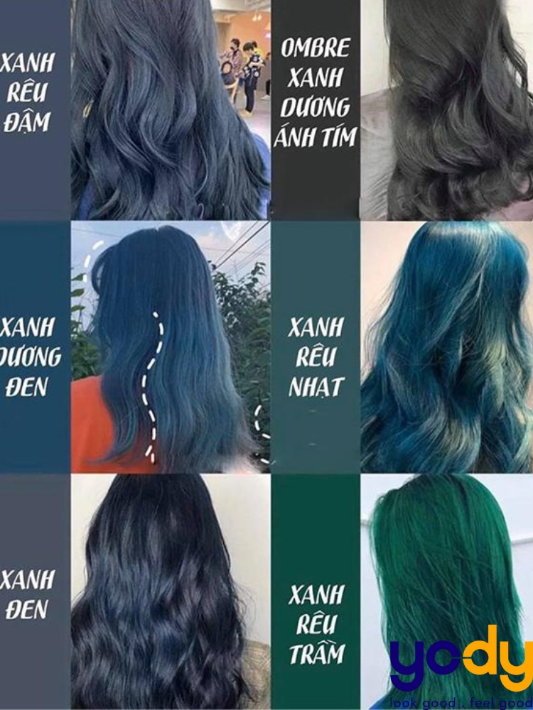 Bí quyết bảng màu tóc nhuộm xanh dương tạo phong cách thời thượng mùa hè