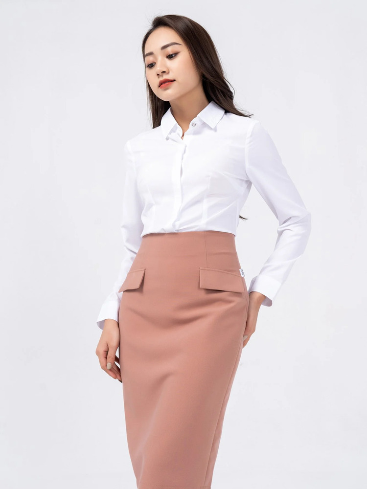 Áo sơ mi trắng dài tay nữ