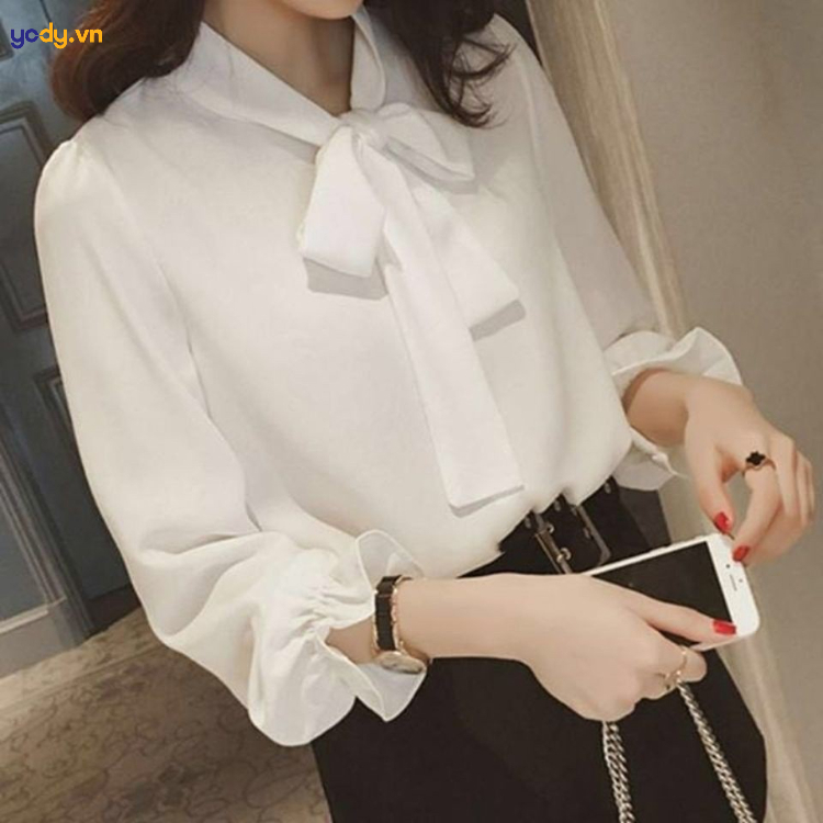 Áo sơ mi Chiffon tay bèo đẹp