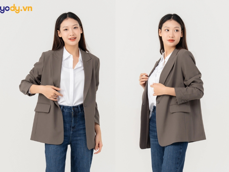 Áo khoác vest blazer nữ phong cách hàn quốc 2 túi dán chất cao cấp | Shopee  Việt Nam