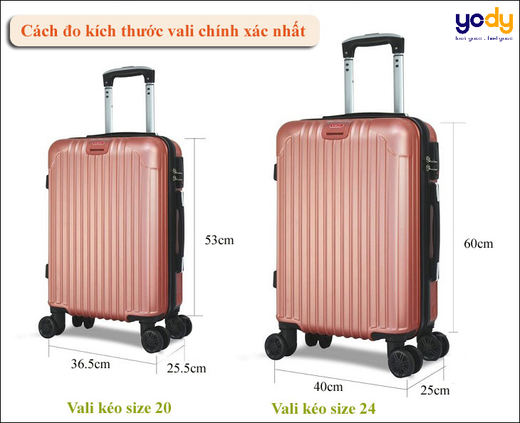 Cách đo vali chuẩn xác
