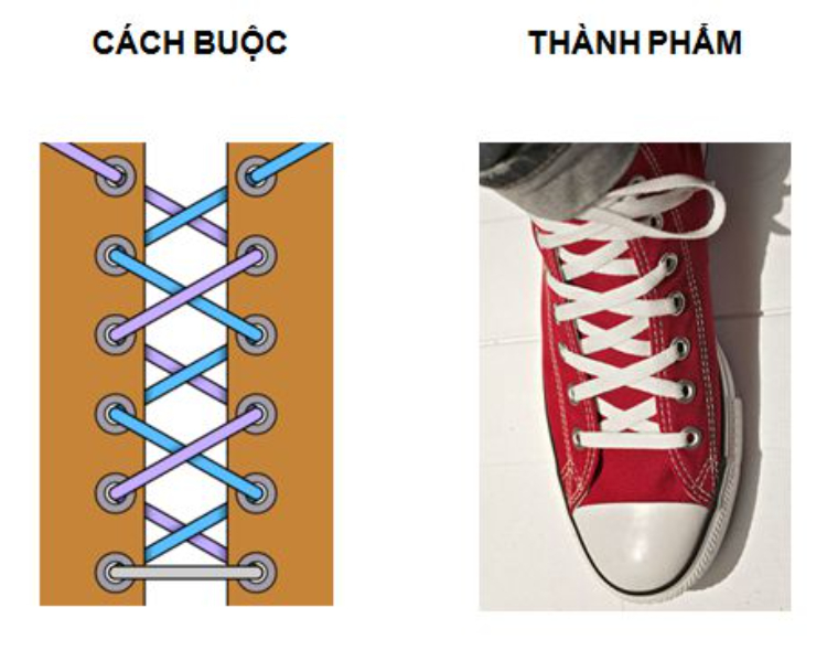 Cách buộc dây giày theo kiểu vắt chéo đẹp