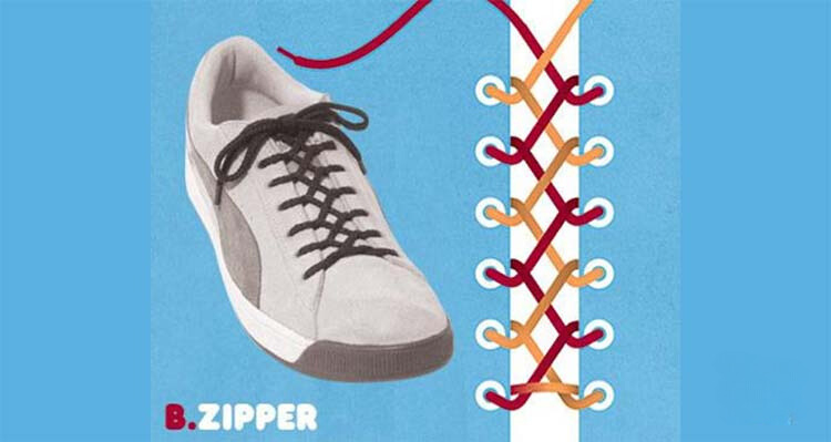 Cách buộc dây giày theo kiểu Zipper độc đáo