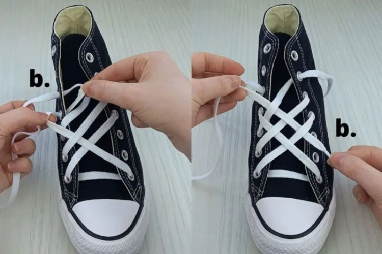 Buộc dây giày theo phong cách Lattice