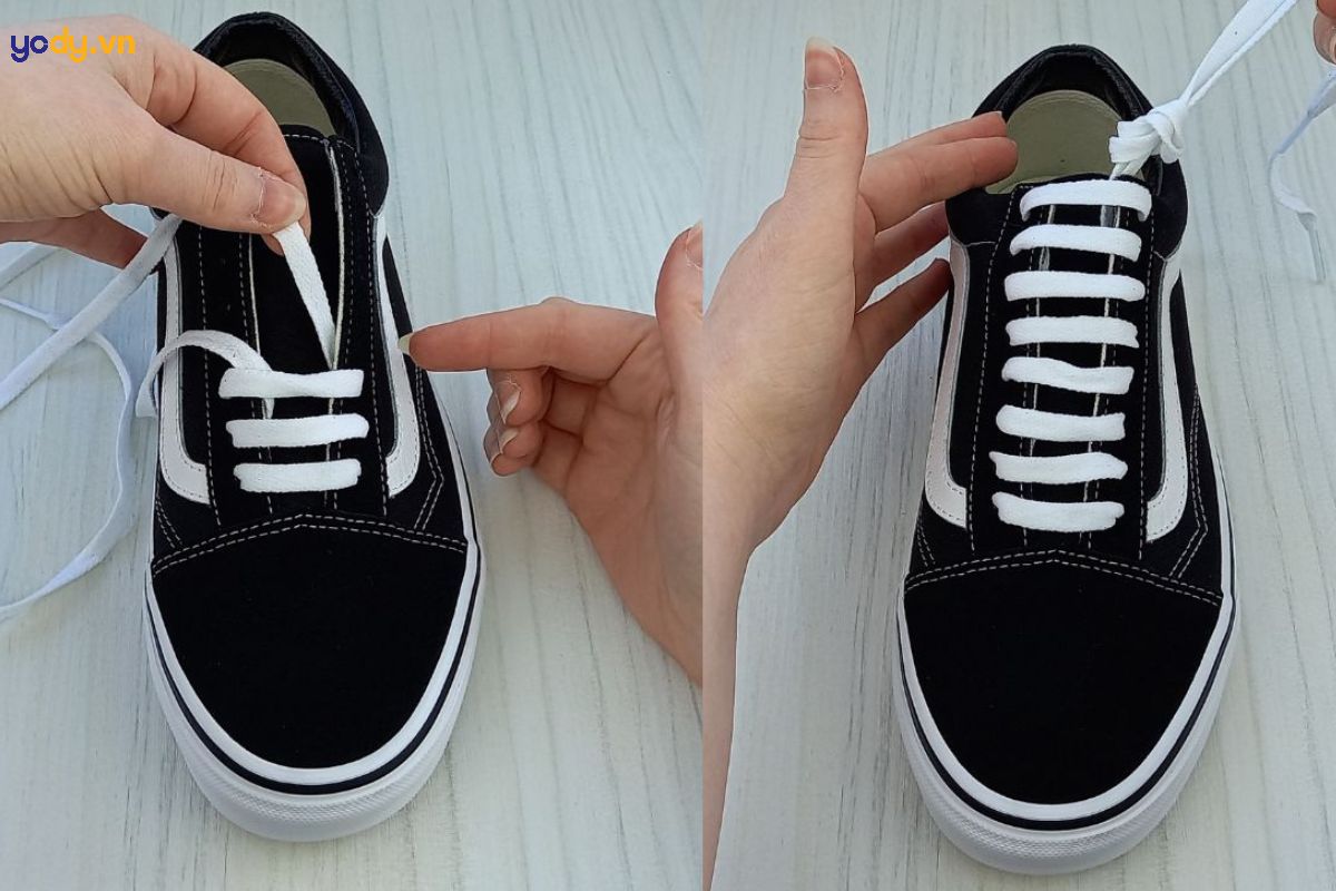 cách buộc dây giày vans