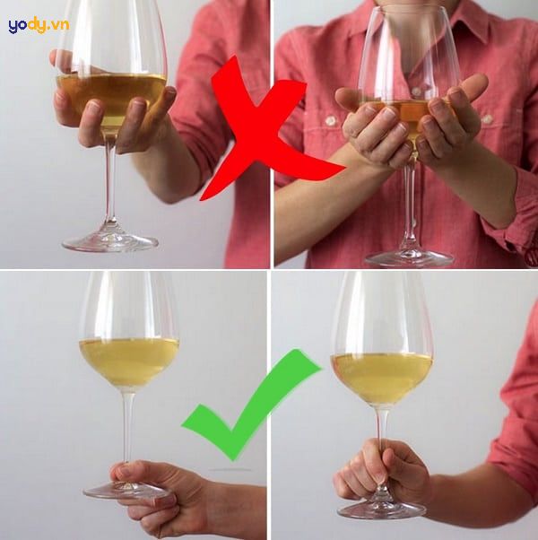Cách cầm ly rượu vang đúng cách
