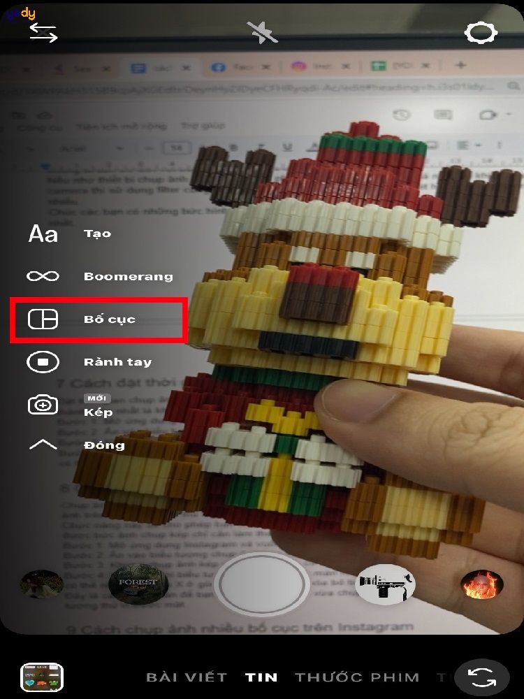 Cách chụp ảnh nhiều bố cục trên Instagram