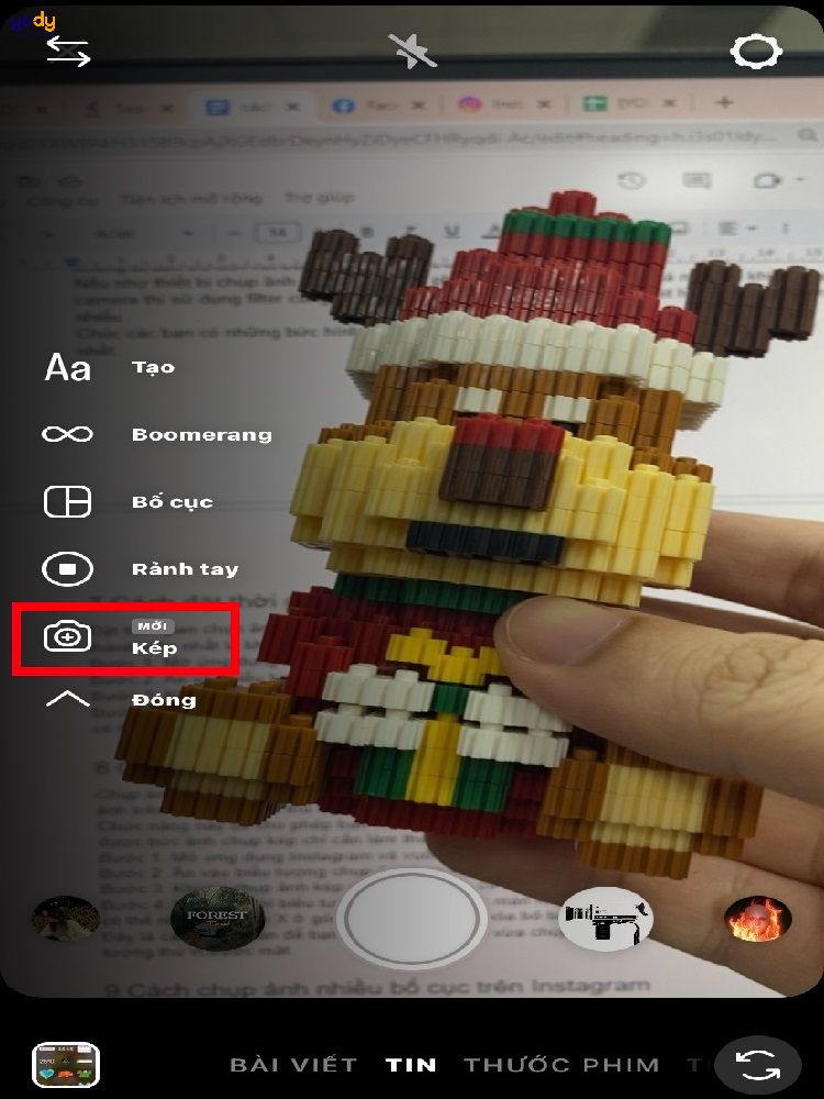 Cách chụp ảnh kép trên Instagram