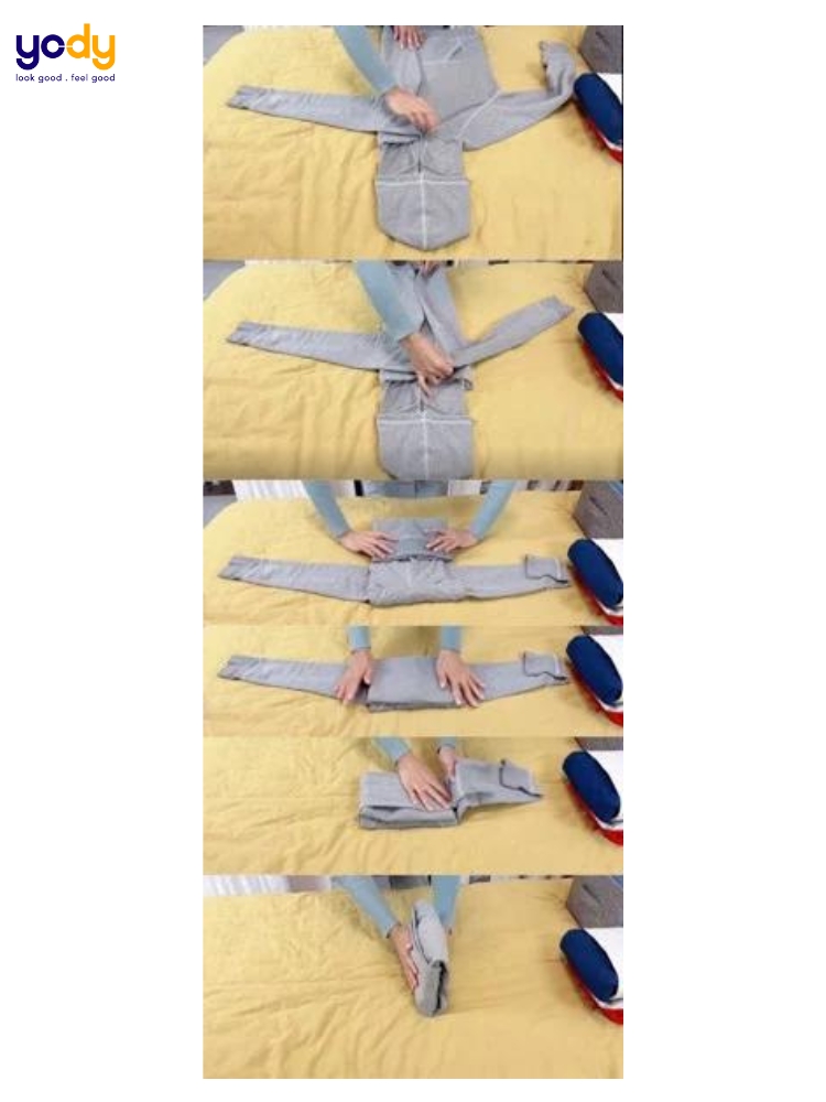 cách gấp áo hoodie
