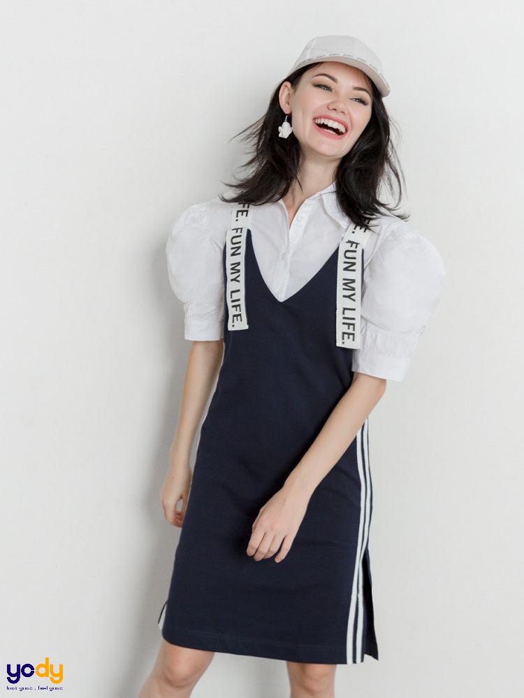 Sét váy yếm trơn tặng kèm áo dài tay siêu xinh | Shopee Việt Nam