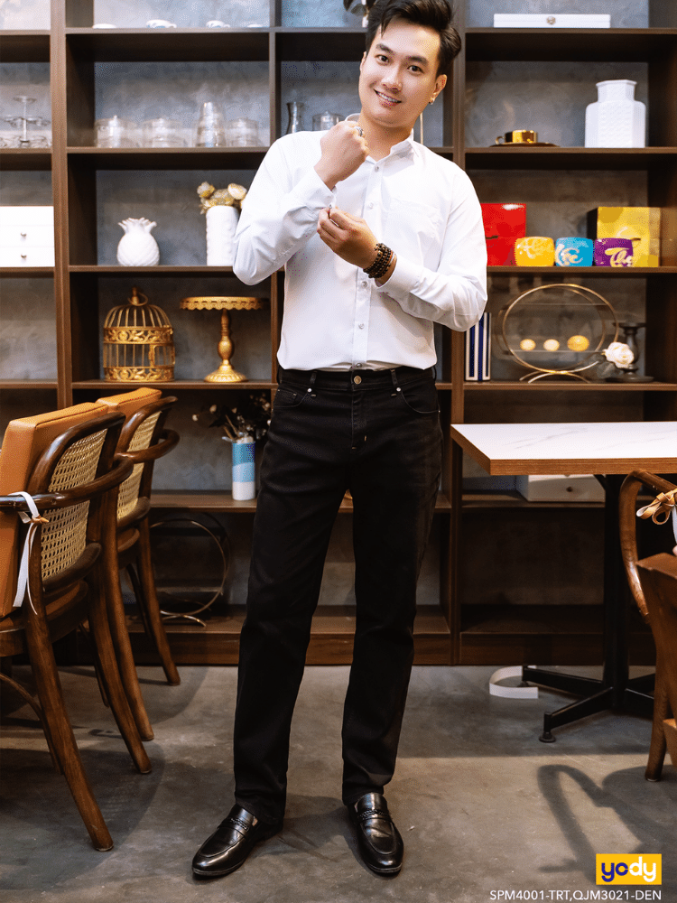 Kết hợp áo sơ mi nam tay dài với quần jeans