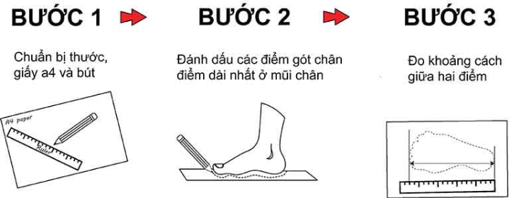 Các bước chọn size giày phù hợp