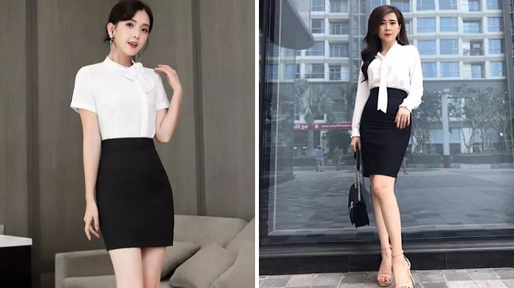 Chân váy bút chì đen công sở dáng dài CV03-25 | Thời trang công sở K&K  Fashion