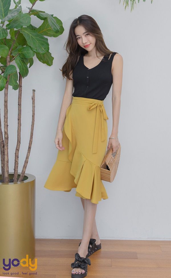 Chân váy đuôi cá midi dáng dài xẻ tà, váy đuôi cá xòe tôn dáng phong cách  Hàn Quốc co giãn [VIDEO + ẢNH THẬT] | Shopee Việt Nam
