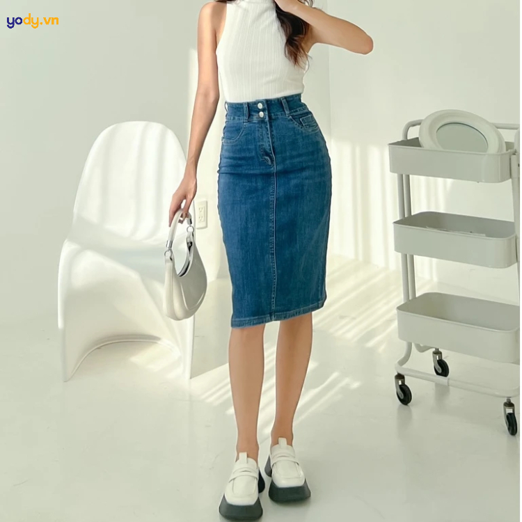 7 ý tưởng phối đồ với chân váy jean dài trendy cho cô nàng hiện đại